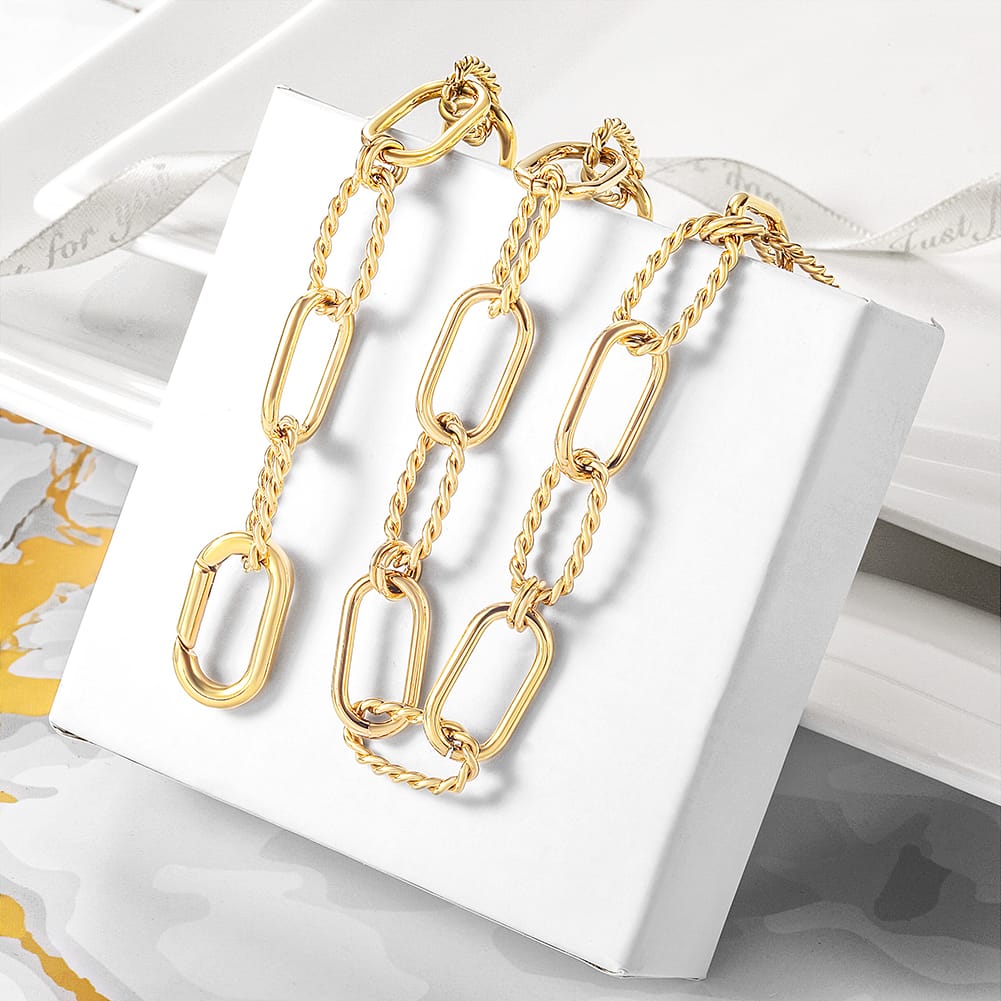 Stainless Steel Twisted Link Necklace