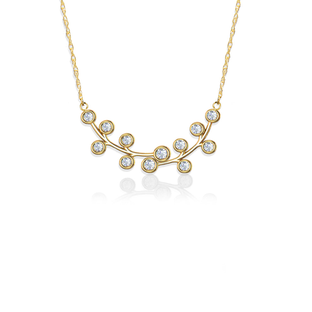 Diamond Circle Vine Pendant