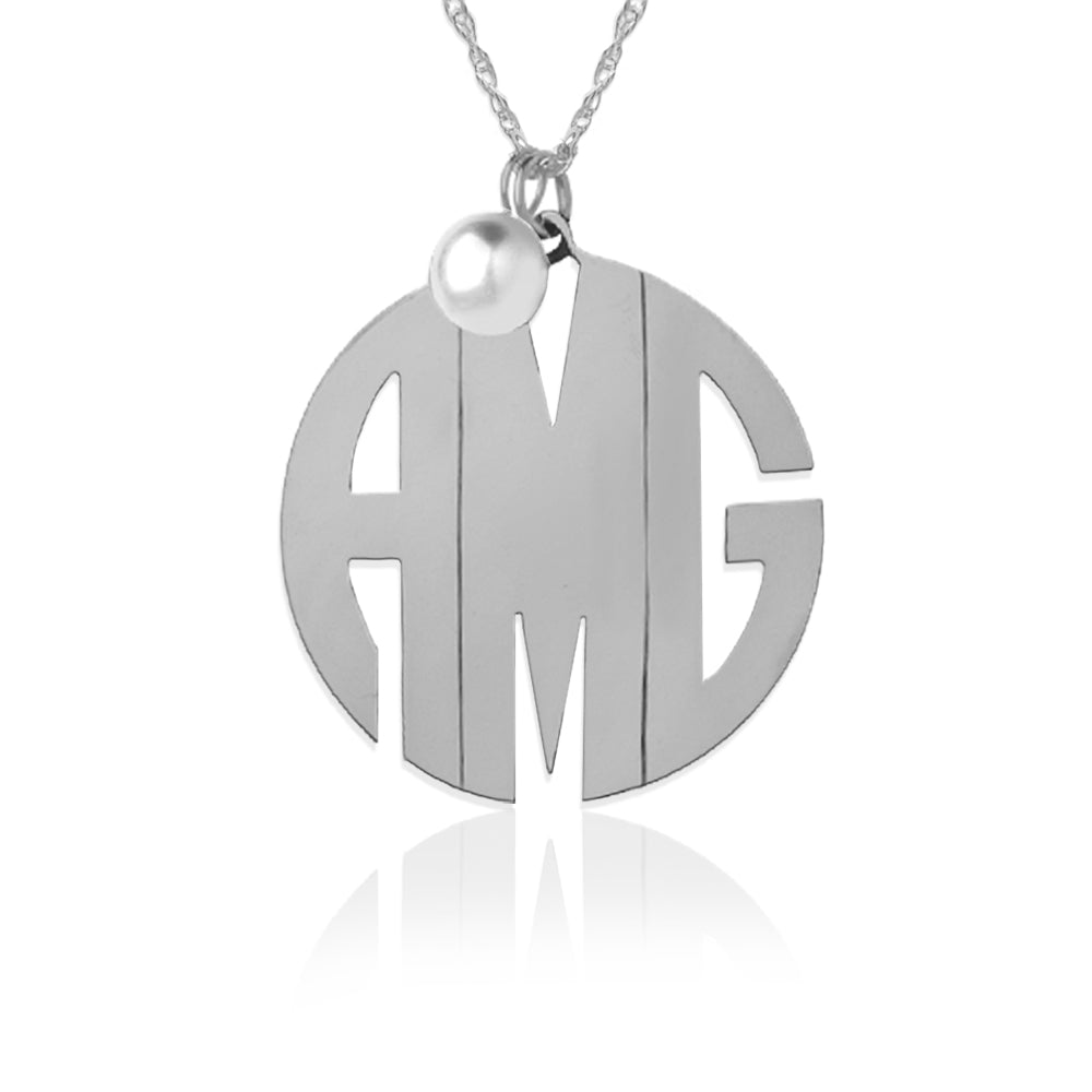 Block Monogram with Pearl