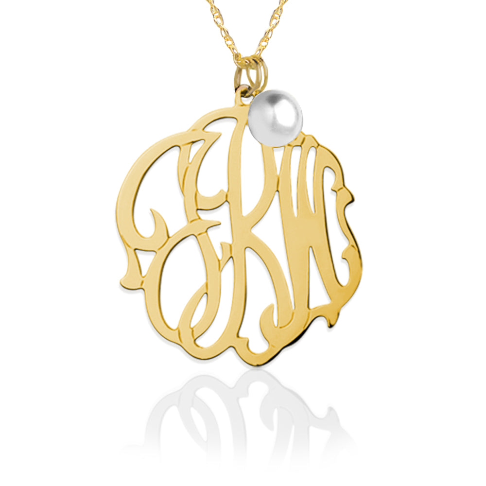 Script Monogram with Pearl