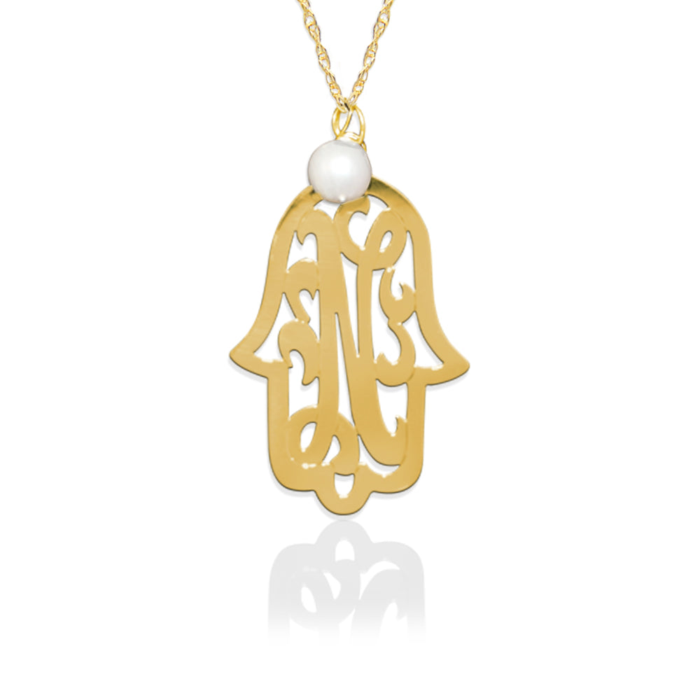 Hamsa with Lace Initial