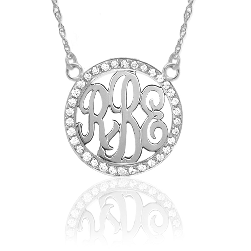 Sterling Silver & Diamond Monogram