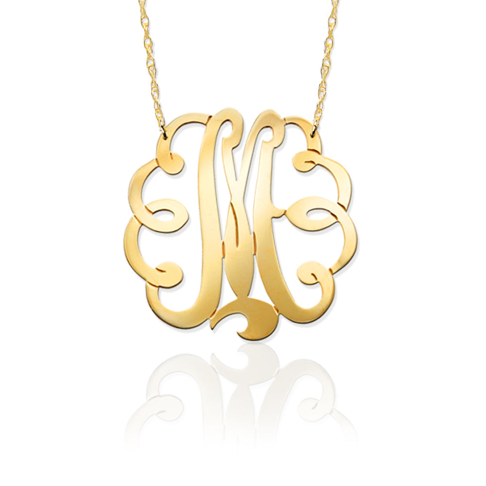 Swirl Initial Pendant on Split Chain