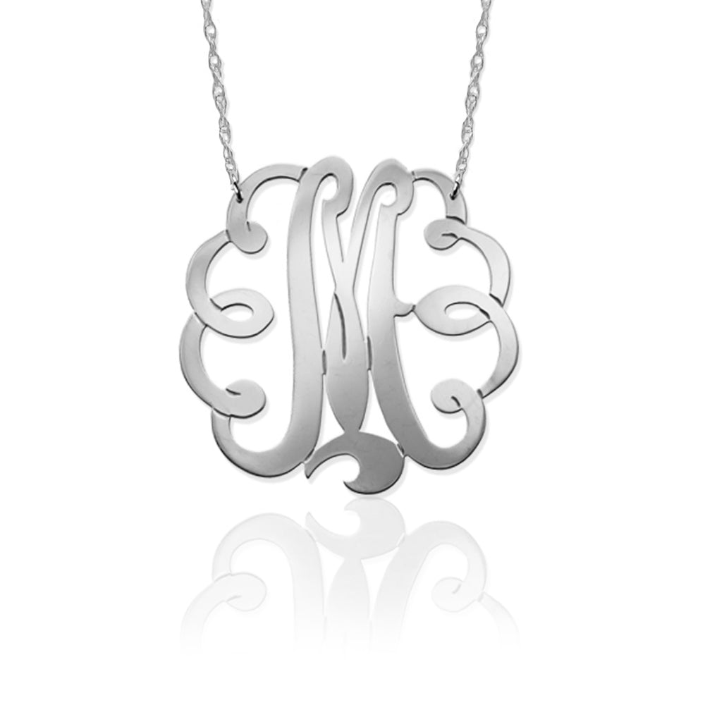 Swirl Initial Pendant on Split Chain