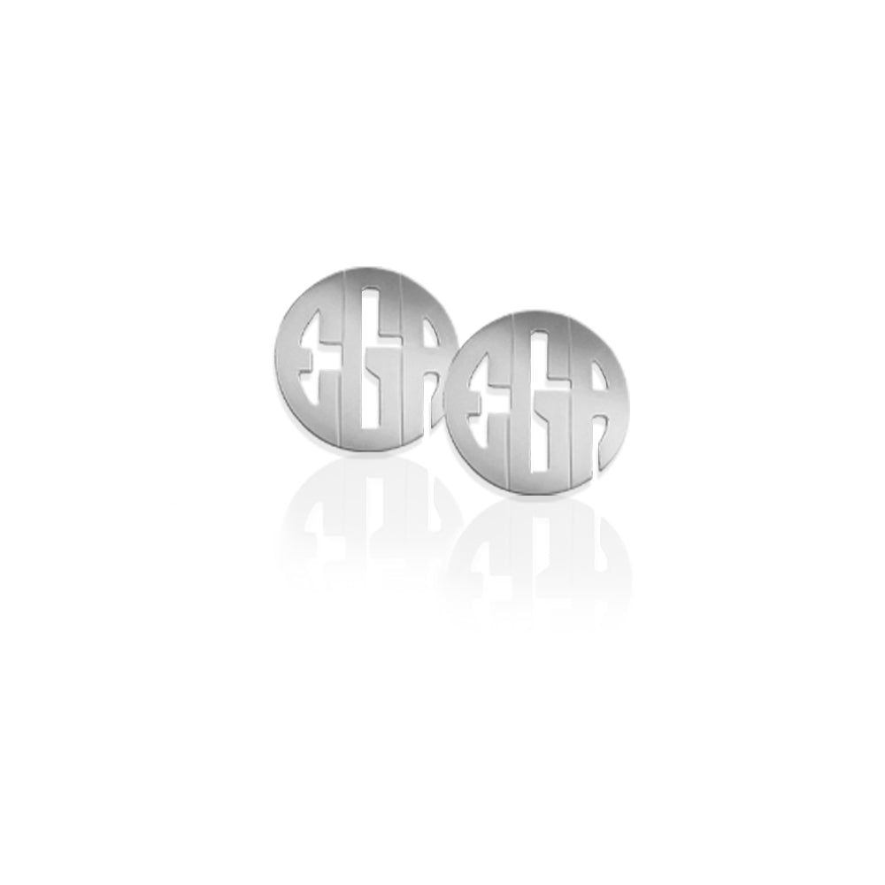 Small Block Monogram Earrings