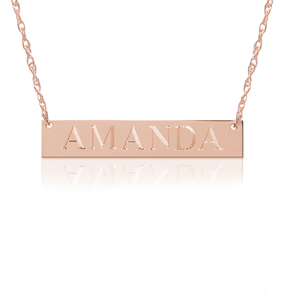 14K Gold JBD188 Block Bar Nameplate