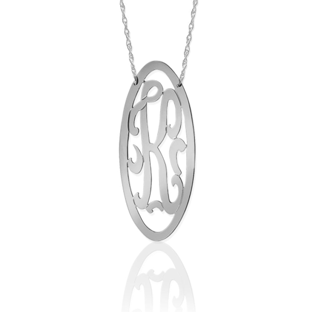 Long Oval Framed Swirly Initial