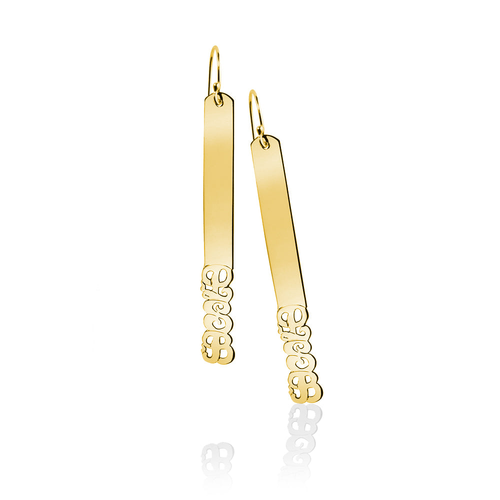 Stick Earrings with Monogram