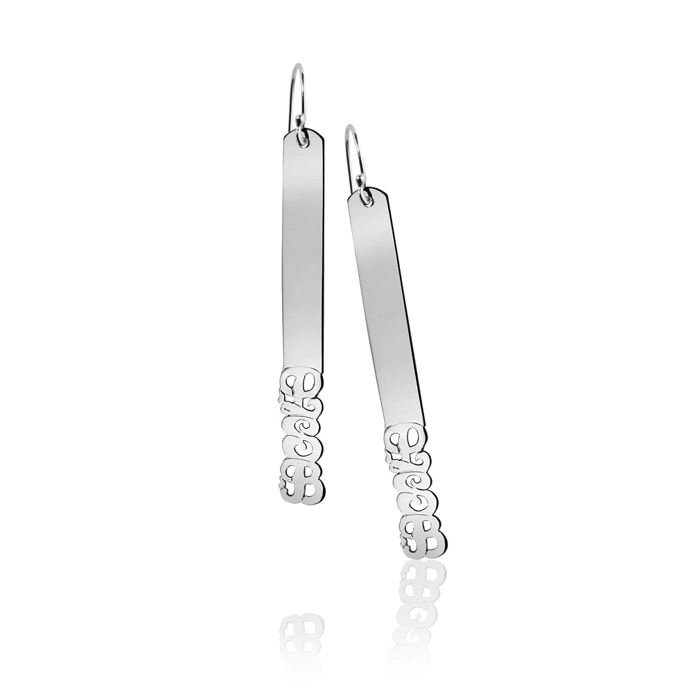 Stick Earrings with Monogram