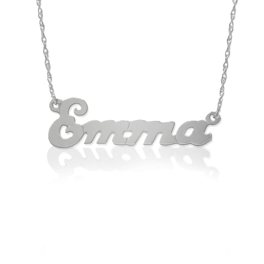Gold Small Script Nameplate Necklace