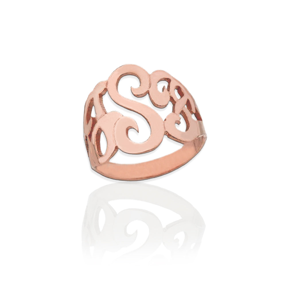 Gold Lucky Signet Monogram Ring