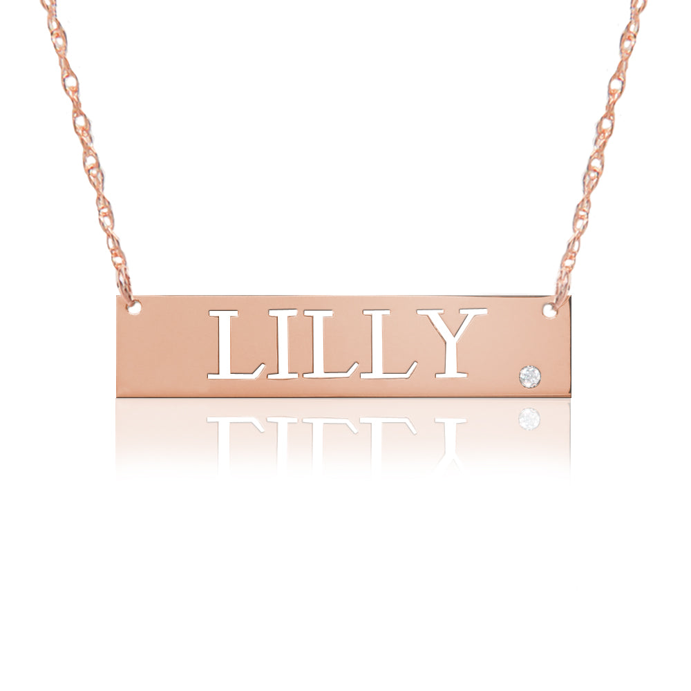 Gold JBD290 ID Nameplate Necklace