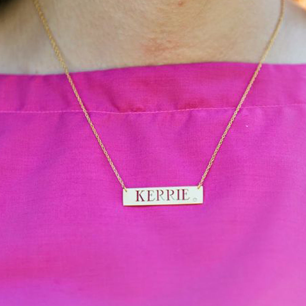 Gold JBD290 ID Nameplate Necklace