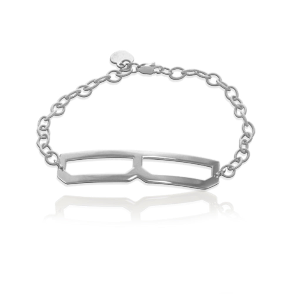 JBD298 Long & Lean Block Initial Bracelet