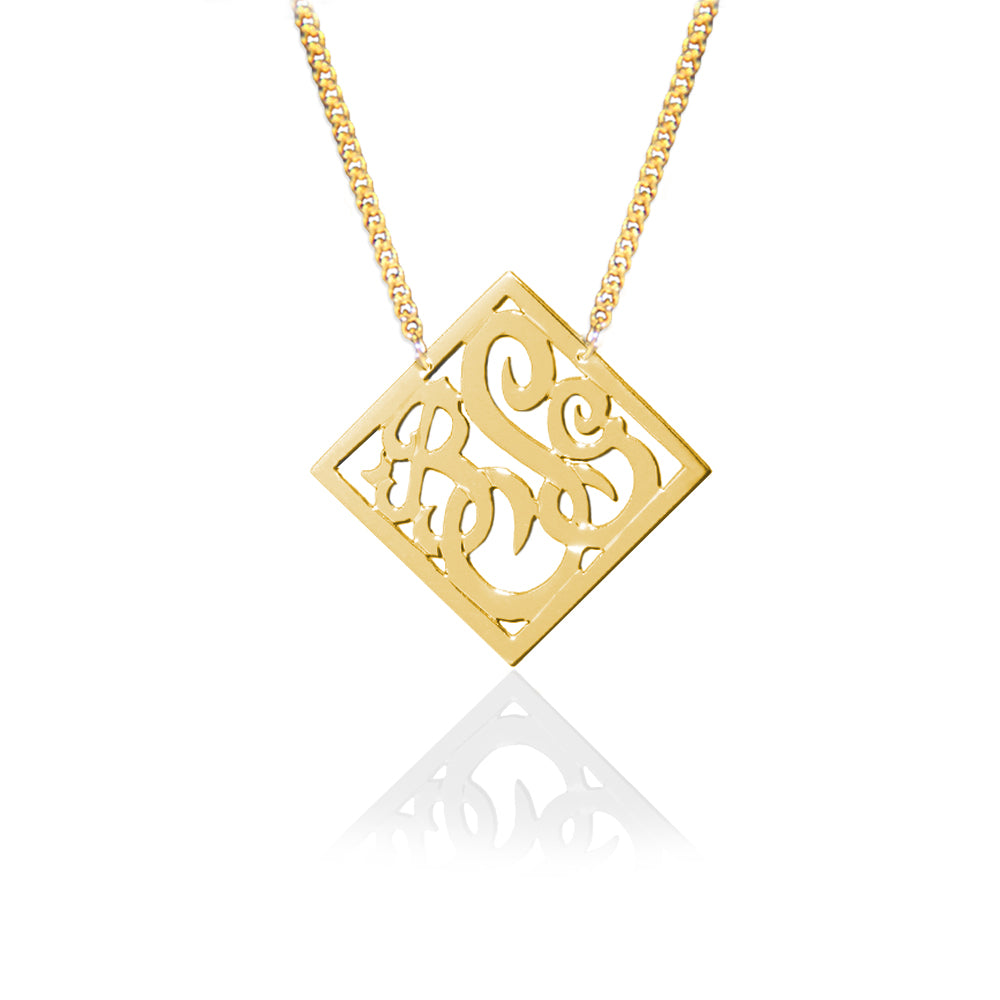 JBD316 Diamond Shaped Script Monogram