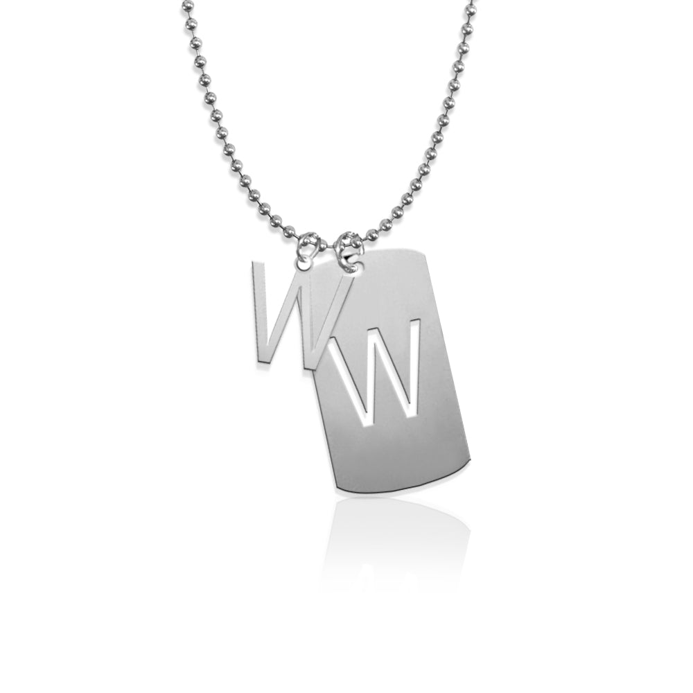 JBD427 Dog Tag & Cutout Initial