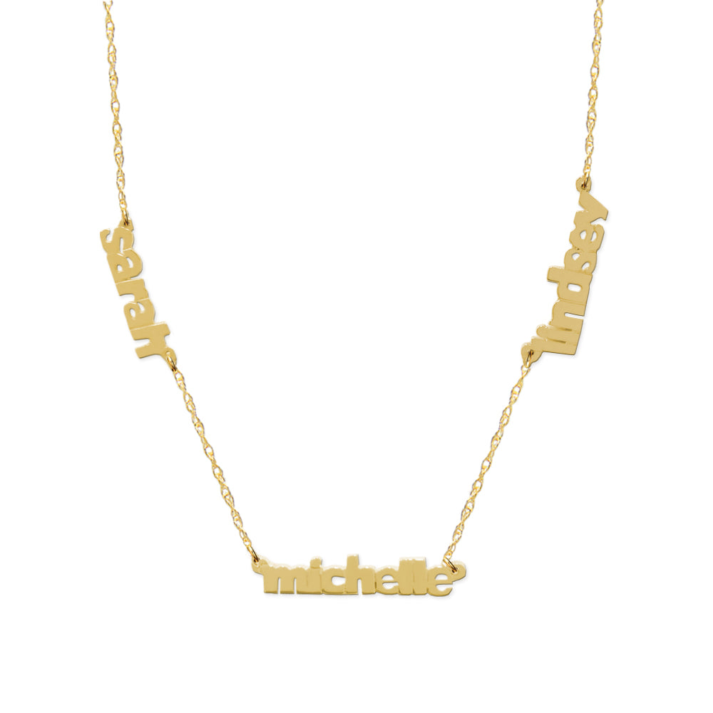 Triple Nameplate Necklace