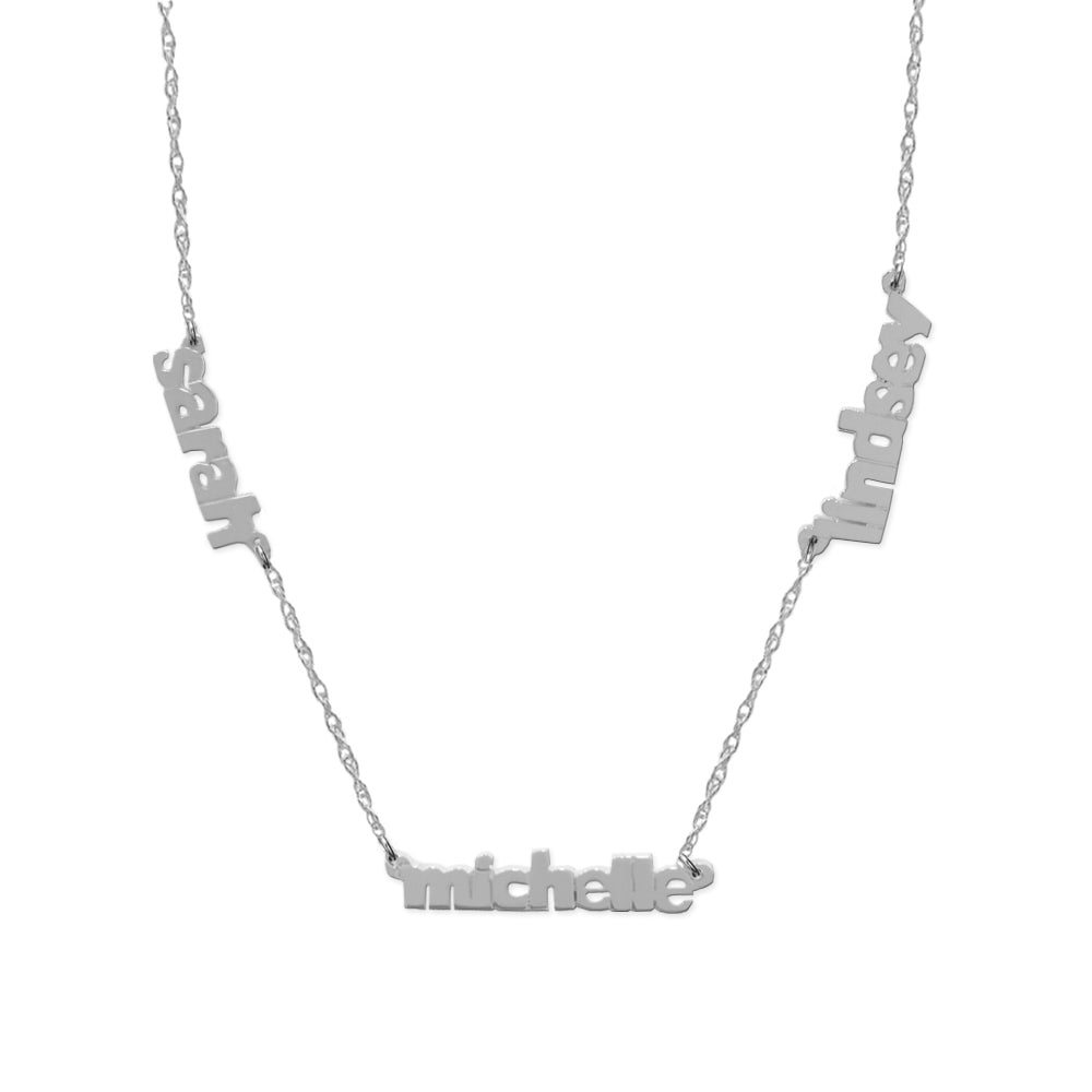 Triple Nameplate Necklace