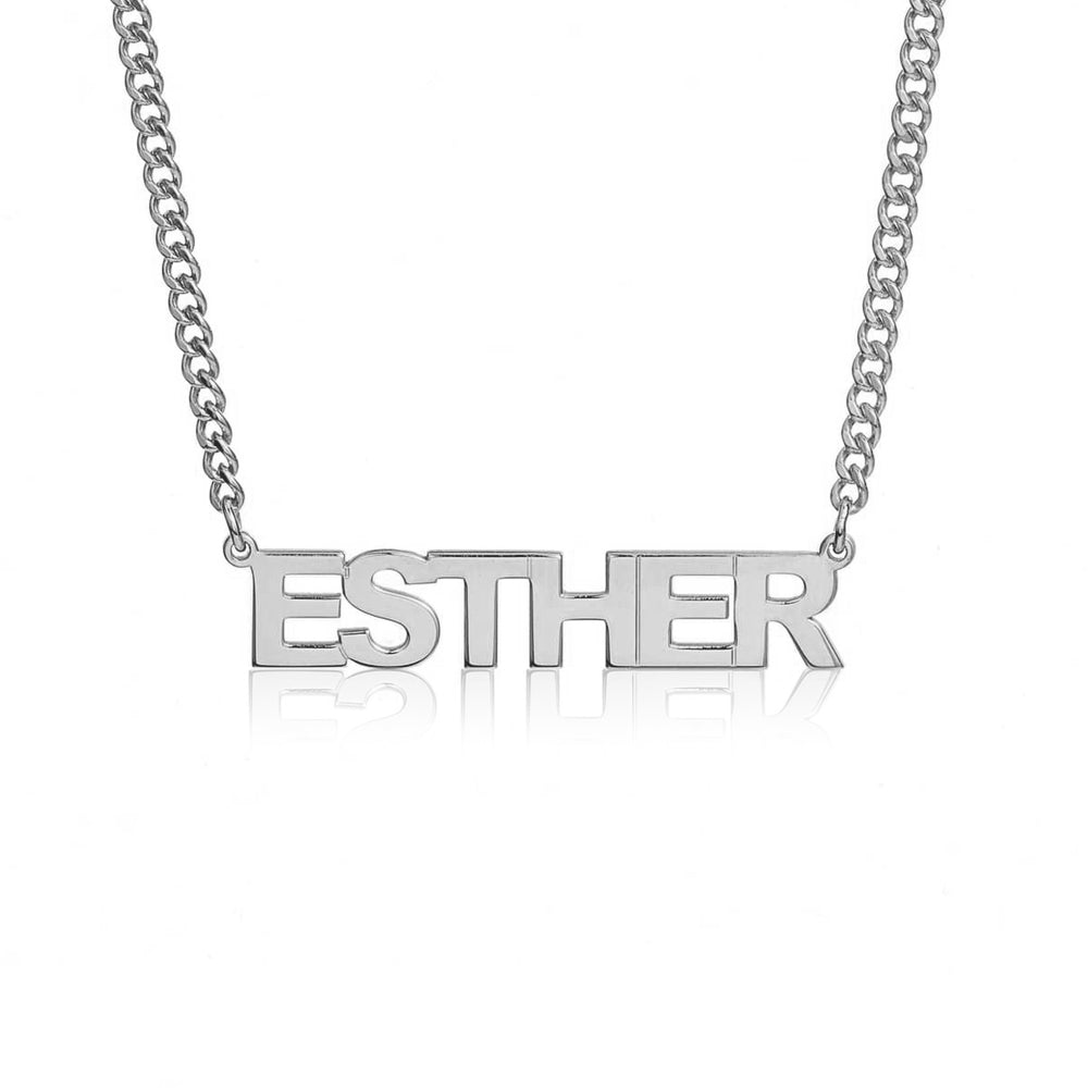 Block Namplate Necklace