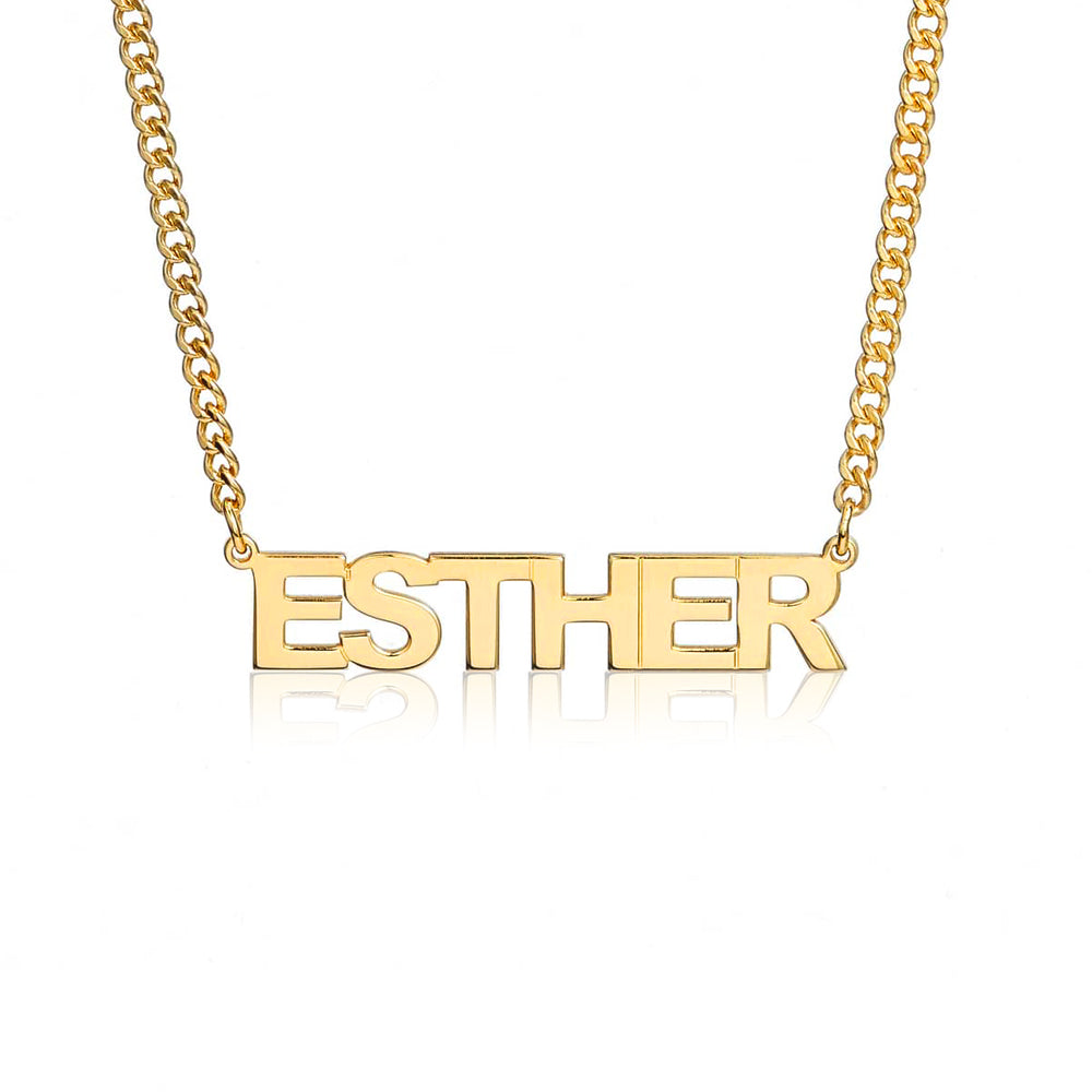 Block Namplate Necklace