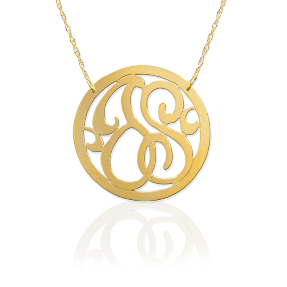 Gold 2 Initial Circle Monogram