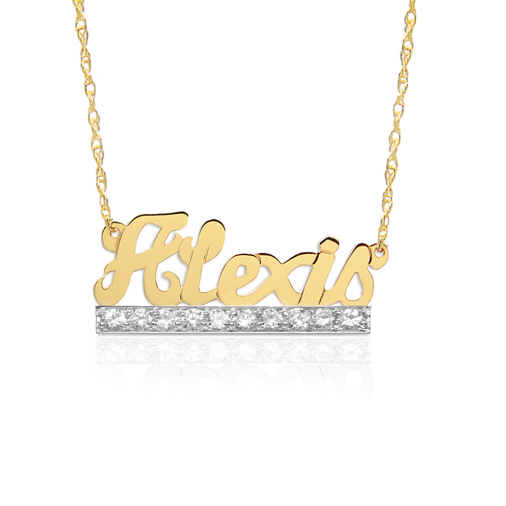 Script Nameplate On Diamond Bar