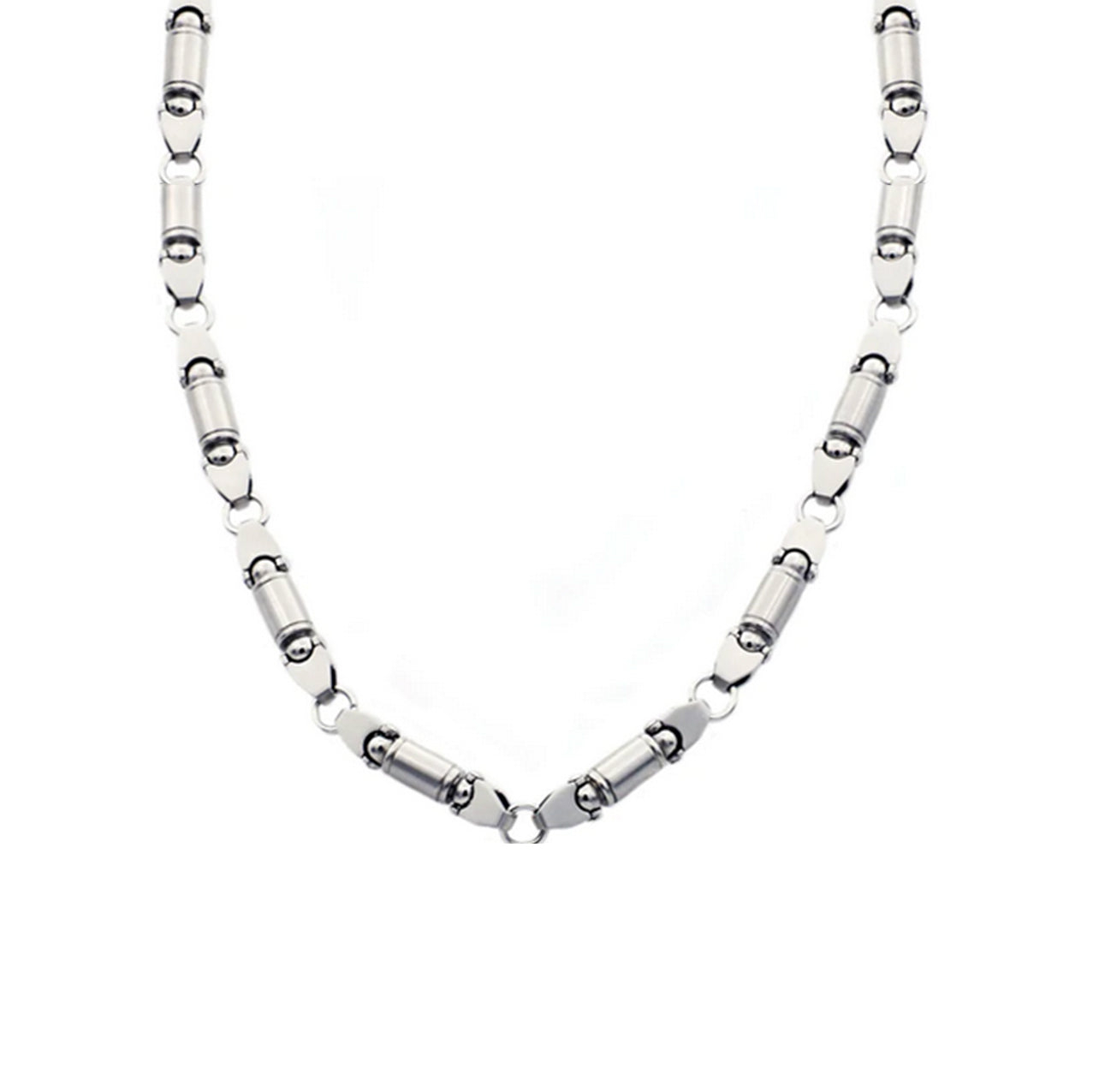 Stainless Steel Barrel Link Chain Necklace