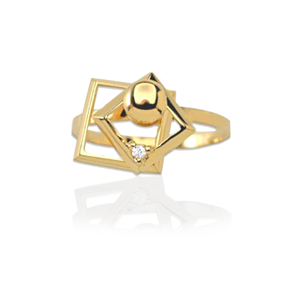 Two-Tier Square Motion Ring