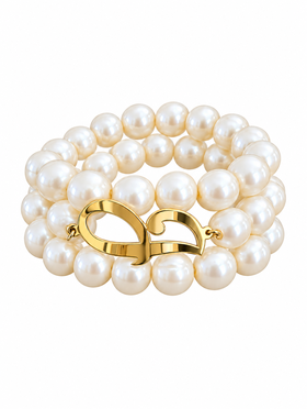 Triple Strand Pearl Initial Bracelet