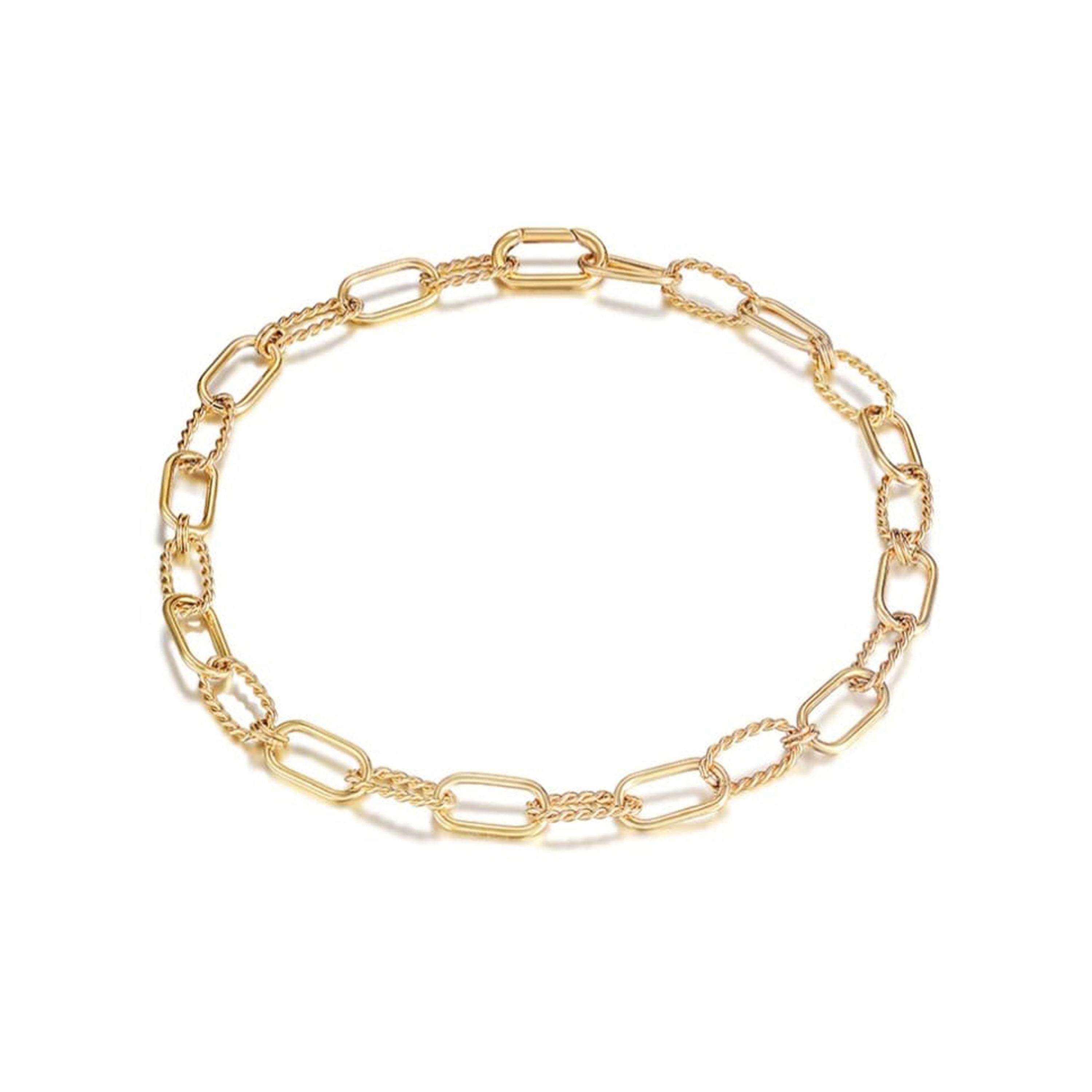 Stainless Steel Twisted Link Necklace