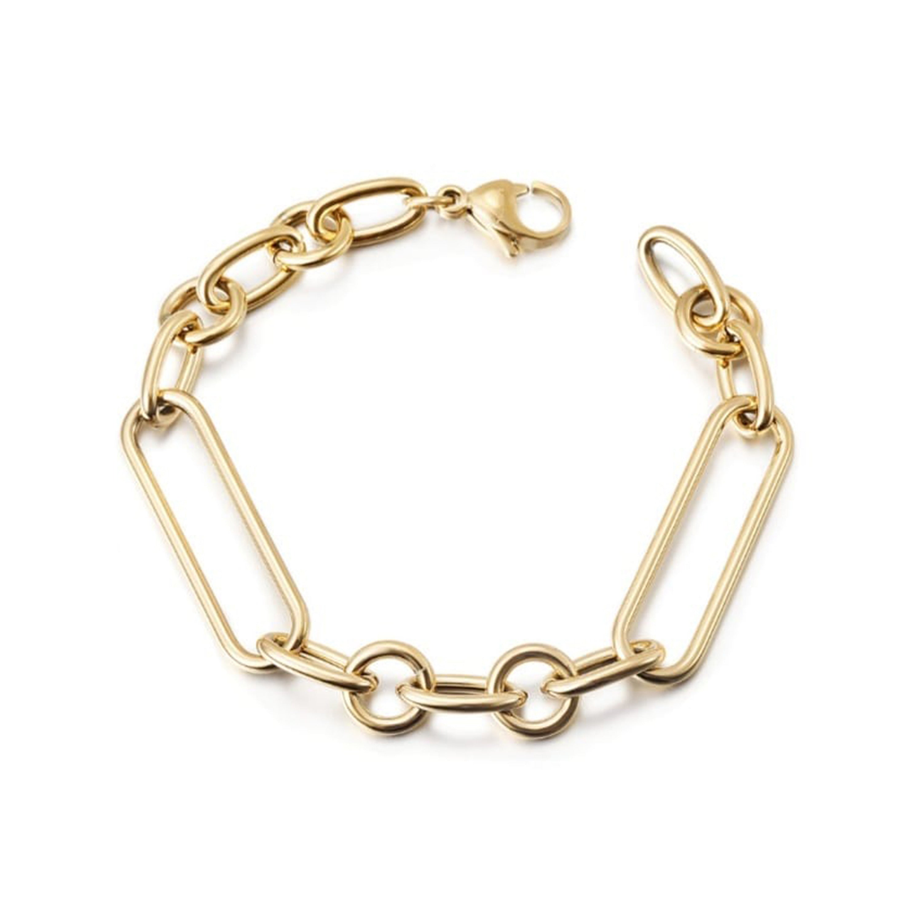 Stainless Steel Paper Clip and Link Bracelet