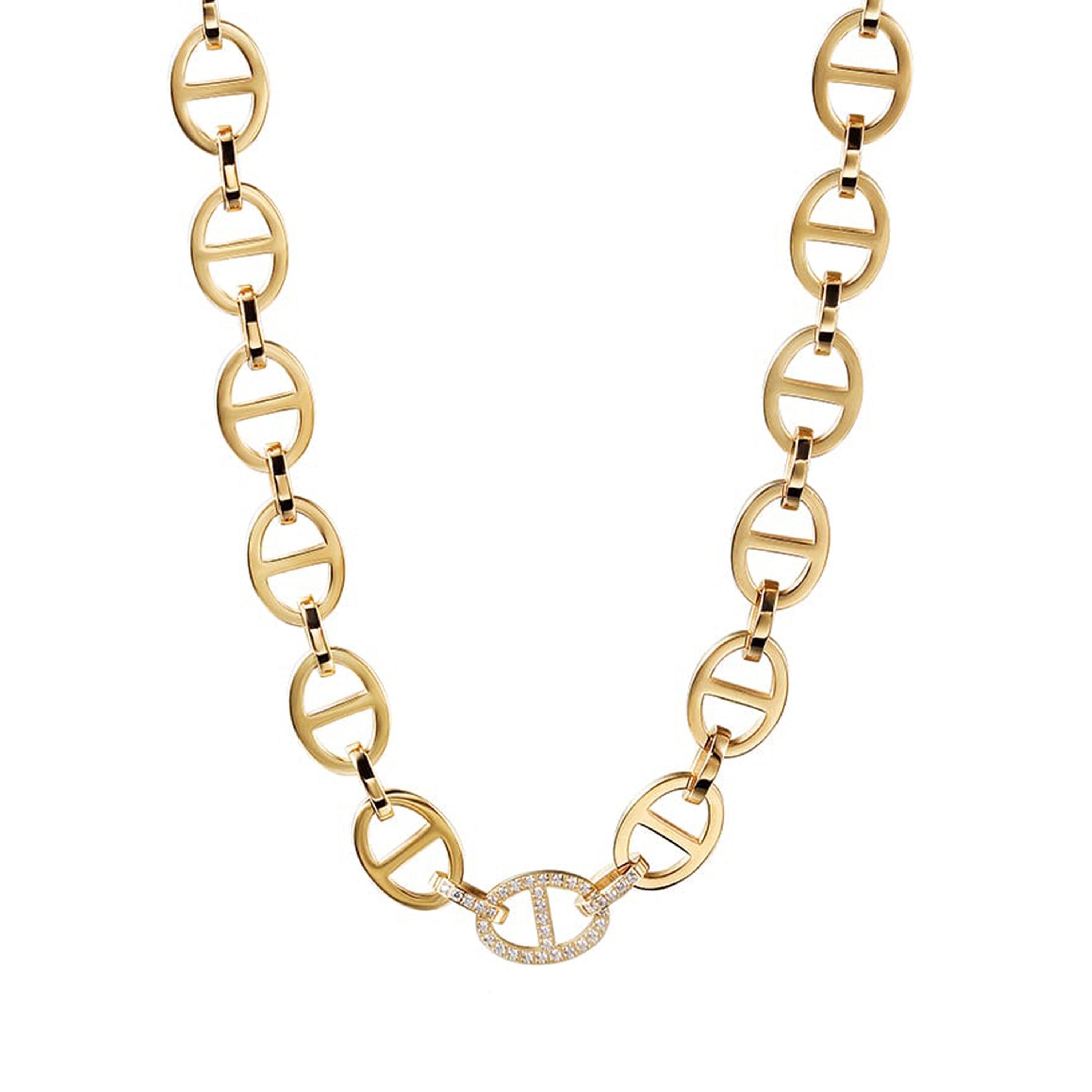 Stainless Steel and CZ Feragamo Necklace