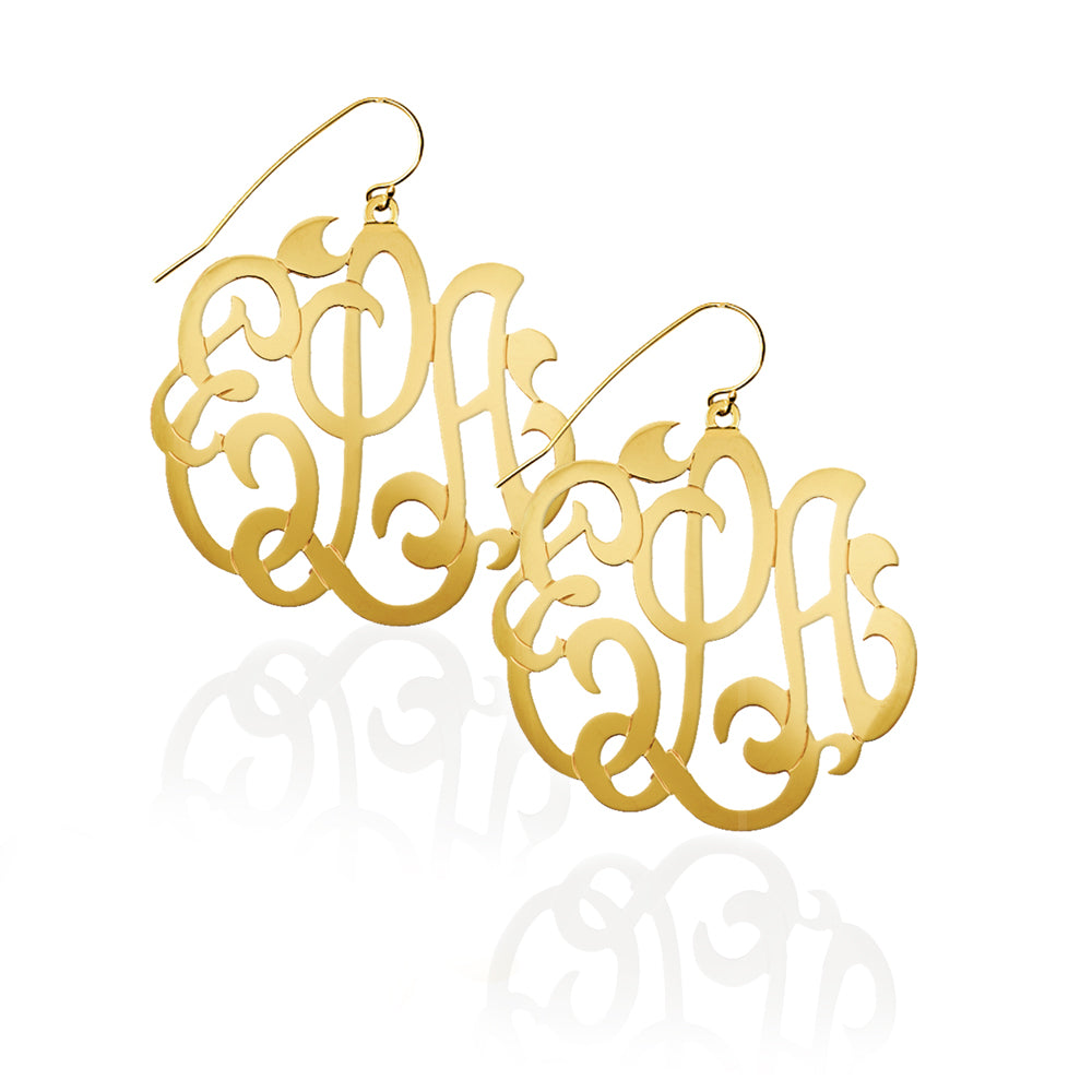 Large Monogram Earrings
